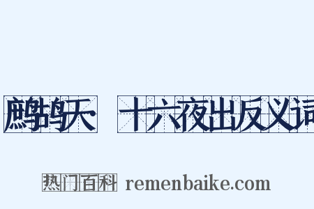 鹧鸪天·十六夜出反义词是什么意思的图片